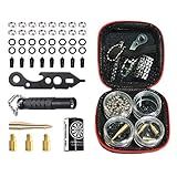 FOX SMILING 145 Pieces Dart Tool Kit with Steel Rubber O Ring, Stone Sharpener Dart Repair Accessories Set Flight Protector and Weight Add A Grams,Small Packaging Easy Carrying (145 Pieces)