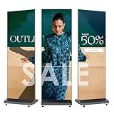 MWE P1.86 Spliceable LED Poster Screen with Flight Case, Foldable LED Digital Signage Advertising Display Kiosk with Publishing System, Portable Digital Poster for Events and Rentals (2 Panels), Black