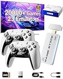 2026 Upgraded Retro Gaming Console, 20,000+ Retro Game Stick, 23 Emulators, 4K HD HDMI TV Game Stick, Built-in Classic Video Games, Plug & Play Game Console for TV 2 Wireless Controllers (Black)