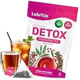 LULUTOX Detox Tea - Herbal Blend with Dandelion, Ginseng, and Ginger - Supports A Healthy Weight, Digestive Health - Vegan, All Natural, Laxative-Free - Peach Flavor (28 Servings)