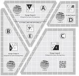 Creative Grids Scrap Crazy 6 Template Set Quilt Ruler – CGRMT6 – Made in USA, 6in x 9in, Non-Slip Grip Acrylic Quilting, Sewing, Crafting, Patchwork Ruler & Template