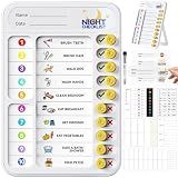 Chore Chart for Kids ADHD Tools to Do List Checklist Magnetic Planning Board with Sliders, Visual Schedule Board with Dry Erase Sheets, Sticker, Marker, Routine Chart for Kids - White