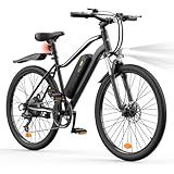 Fcgeoi Electric Bike, 750W Peak Motor, 60 Miles Range & 20MPH, 26" Tires, Removable Battery E-Bikes, Shock Absorber, Commuting Electric Bike for Adults Black