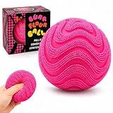 Fuzz Ball Squishy Stress Ball,Soft Fidget Squishy Fuzz Squeeze Ball for Adults,Anxiety Stress Relief Toys,Party Favors Gift for Adults (Pink Ball)