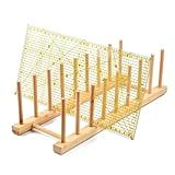 The Left Bridge Quilting Ruler Holder, Wooden Quilting Ruler Stand, Quilting Rulers Organizer, Quilt Ruler Stand Rack, Ruler Holder Storage for Tshirt Ruler Guides and Templates, for Quilters