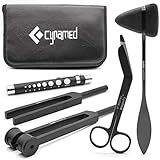 Cynamed Medical Student Diagnostic Kit - Includes Reflex Hammer, Tuning Fork Set C 128hz and C 512hz, Bandage Scissors 5.5 inch, and Penlight with Pupil Gauge - Nursing, EMT, Medical Student Tool kit