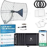 CEL-FI GO X w/Grid Parabolic Antenna Bundle | Cell Phone Booster for Homes | 4G, 5G, AT&T, Verizon, & T-Mobile | The Only 100 dB Cell Phone Signal Booster | FCC Approved | 2 Antenna Kit