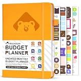 Budget Planner & Monthly Bill Organizer – Monthly Financial Book with Pockets Expense Tracker Notebook. Monthly Budgeting Organizer, Finance Logbook & Accounts Book, Bill Tracker, A5（Orange）