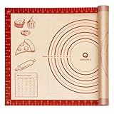 Silicone Baking Pastry Dough Mat - 26x16Inch Extra Large Cookie Bread Rolling Mats Sheet, Nonstick Kitchen Counter Kneading Board, Thick Reusable Pie Cookies Pizza Fondant Making Matt with Measurement