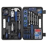 CARTMAN 152-Piece Basic Household Hand Tool Set,with Toolbox Storage Case, All Purpose Home Tool Kit Includes Essential Tools for Office College Repairs Blue