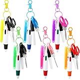 Spaluck 6 Packs 30 Pieces Nurse Badge Pen Tool Accessories Include Nursing Keychain Clip Set Retractable Ball Pen with Mini Folding Stainless Safety Scissors for Nurse Doctor Day Gift