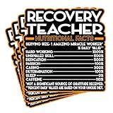 (4Pcs) Recovery Teacher Vinyl Decal Sticker – Nutritional Facts Quote for Laptops, Water Bottles, Cars, Bumpers, Toolboxes – Gift for Coworker, Office, Birthday, Christmas – Waterproof Vinyl Sticker