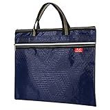 PATIKIL Waterproof Zipper File Bag, Documents Books Tools Storage Zip Pouch for Office Travel, Navy Blue