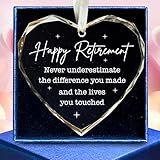 SUCHAGIFT Retirement Gifts for Women Men 2025 - Retirement Gifts for Women Men 2025 Coworker, Teacher, Nursing - Never Underestimate The Difference You Made Ornament - Glass Retired Ornament 2025