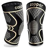 Copper Knee Braces for Women and Men 2 Pack, Knee Compression Sleeve for Knee Pain, Arthritis,ACL, Meniscus Tear, Joint Pain Relief, Knee Support for Running, Working Out, Fitness, Weightlifting-XL