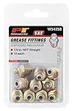 Performance Tool W54258 1/4-Inch NPT Straight Grease Fitting, 10 Pack