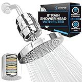 SparkPod Luxury Filtered Shower Head Set 23 Stage Shower Filter - Reduces Chlorine and Heavy Metals - High Pressure Showerhead Filter (6" Round, Luxury Polished Chrome)