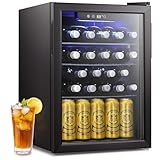 Antarctic Star 16 Bottle Wine Cooler Beverage Refrigerator Small Mini Wine Cellar Beer Soda Clear Glass Door Bar Fridge Quiet Operation Compressor Adjust Temp Control Freestanding, 2.5 Cu. Ft