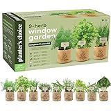 Planters' Choice 9 Herb Indoor Window Garden Kit - House Plants Seeds - Best Unique Christmas Gift Ideas for Women, Mom, Friend, Her, Birthday, Housewarming, Mother - New Home Kitchen Gifts