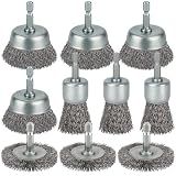 WENORA 10 Pcs Wire Brush for Drill, Coarse Carbon Steel Crimping Wire Wheel