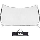 ZELUS 16x10 ft Barricade Backstop Net, Ball Sports Barrier Net, Practice Net for Baseball Softball Lacrosse Soccer and More, Mini Soccer Goal and Baseball Training Equipment for Kids and Adults, Black