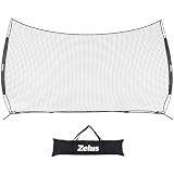 ZELUS 16x10 ft Barricade Backstop Net, Ball Sports Barrier Net, Practice Net for Baseball Softball Lacrosse Soccer and More, Mini Soccer Goal and Baseball Training Equipment for Kids and Adults, Black