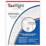 ComplyRight TaxRight Set 1099-NEC (4-Part) with Self-Seal Envelopes and Software, 15-Pack, Tax Filing for Business