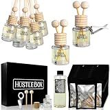 HUSTLE BOX Smoked Vanilla Hanging Car Air Freshener and Essential Oil Diffusers with Vent Clips - 25-Pack Automobile Aromatherapy Diffuser Bottles - Kit Ideal for Resale, Gifts & Party Favors