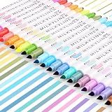 HANKU Pastel Highlighters, 24Pcs No Bleed Bible Highlighters Assorted Colors, Dual Tip Unique Retro Colors, Quick Dry Aesthetic Highlighters Markers for Bible Journals Planners Books Notes