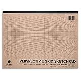 Koala Tools | Drawing Perspective (1 and 2-Point) Large Sketch Pad (2 Point - 9 x 12)