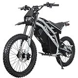 X-PRO Drax X 4200W Electric Dirt Bike for Adults & Teens - Powerful Brushless Motor,19"/17" Off-Road Tires, Dual Braking &Suspension,LED Headlight,Heavy Duty Electric Dirt Bike for All Terrain (Gray)