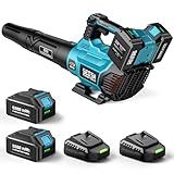 SEESII 40V Leaf Blower Cordless, 600CFM 160MPH Brushless Motor Leaf Blower with 2 * 5200mAh Batteries and Charger, Turbo Button & Variable Speed Control Electric Blower for Lawn Care, Dust and Debris