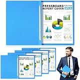 Dunzoom 5 Pcs Inch Pressboard Report Cover, Presentation Binder Folder with Metal Prong for Business, Presentations, Contract, Proposal and Other Documents Management (8.5 x 11 Inch,Sky Blue)