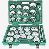 JAMTON 31PCS Oil Filter Wrench Set, Stainless Steel Oil Filter Cap Socket, 1/2" Drive 27mm 32mm 36mm 64mm-101mm Oil Filter Removal Tool, for VW, Ford, Chevrolet, Honda, Toyota, Nissan, Audi, BMW, etc