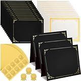 Noveread 180 Pcs Certificate Kit, 60pcs Black Certificate Holders & 60pcs Letter Size Papers & 60pcs Gold Foil Award Seals, Graduation, Employee Recognition, Schools & Ceremonies