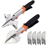 Dekeliy Miter Shears 2 Pack,Multifunctional Trunking Shears for Angular Cutting of Moulding and Trim,Quarter Round Cutting Tool Adjustable at 22.5 to 135 Degree,Hand Tools for Cutting Wood and Plastic