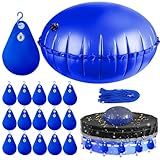5ft Dia Pool Pillow with 16Pcs Pool Cover Weights,InflatablePool Pillows for Above Ground Pools,Winter Pool Cover Hanging Bag with Ropes and Connection Buckle for Support Swimming Pool Covers