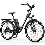 Funhang Electric Bike for Adults, 26" City Cruiser Ebike with 1000W Peak Motor, 21.7MPH 50 Miles Commuter Adult Electric Bicycles with 48V Battery, Adjustable Stem, 7-Speed, UL 2849 Certified