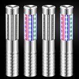 4 Pieces RGB LED Strobe Baton Light Rechargeable Bottle Service Sparklers Stick Reusable Champagne Bottle Handheld LED for Club Stage Nightclub Party Concert Event Bar Outdoor - Silver