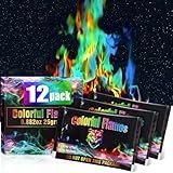Navona 12Pack Fire Color Changing Packets，Magic Color Fire Packets for Outdoor Campfires, Fire Pits, Fireplaces, Long-Lasting Colorful Flames, Safe Camping Essentials