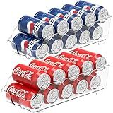 Simple Houseware Soda Can Organizer and Dispenser for Refrigerator / Pantry, Clear, Set of 2
