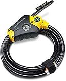 Master Lock Black and Yellow Python Cable Lock with Key, Outdoor Lock for Bikes, Trail Cameras, and Other Equipment, 6 Foot Long x 3/8-Inch Diameter, 8413DPF