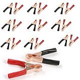 Insulated Alligator Clips Durable Heavy Duty Black & Red Boot Metal Spring Loaded Truck Car Battery Electric Test Clips Lead Probe Alligator Clamps (50A 20-PACK)