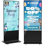 YCKJNB 65 inch 4K Indoor Digital Signage,CMS Software,IPS Floor Standing Digital Kiosks Interactive Displays with WiFi HDMI/USB Input Auto AD Player, Android OS Black