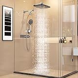 Veken 11.8" Rain Shower Head with Handheld, High Pressure Handheld Shower with Multi Spray Modes, Rainfall Combo with 15" Metal Extension Arm, Detachable Dual Shower, Bathroom Decor, Chrome Silver