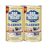 Bar Keepers Friend Powder Cleanser 12 Oz - Multipurpose Cleaner & Stain Remover - Bathroom, Kitchen & Outdoor Use - for Stainless Steel, Aluminum, Brass, Ceramic, Porcelain, Bronze and More (2 Pack)