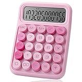 Mr. Pen- Mechanical Switch Calculator - 12 Digit Large LCD Display, Pink with Big Buttons, Valentine Gift