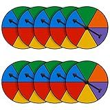 Chivao 10 Sets Game Spinner Wheel Blank Erasable Math Game Spinner Board with Plastic Rotating Arrows for Prizes(Classic,Assorted Color)