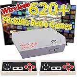 Wireless Retro Game Console, New Classic Mini TV Gaming Console, Built-in 620 Video Games with 2 Wireless Controllers, AV Output 8-Bit Game System - Plug and Play, Nostalgia Gifts for Christmas