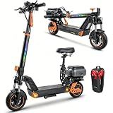 Electric Scooter Adults, 1200W E-Scooter with Seat, 35 Miles Long Range & 30 MPH Fast, 10" Off Road Tire Foldable Commuter E Scooter, Heavy Duty 300+ lb Capacity
